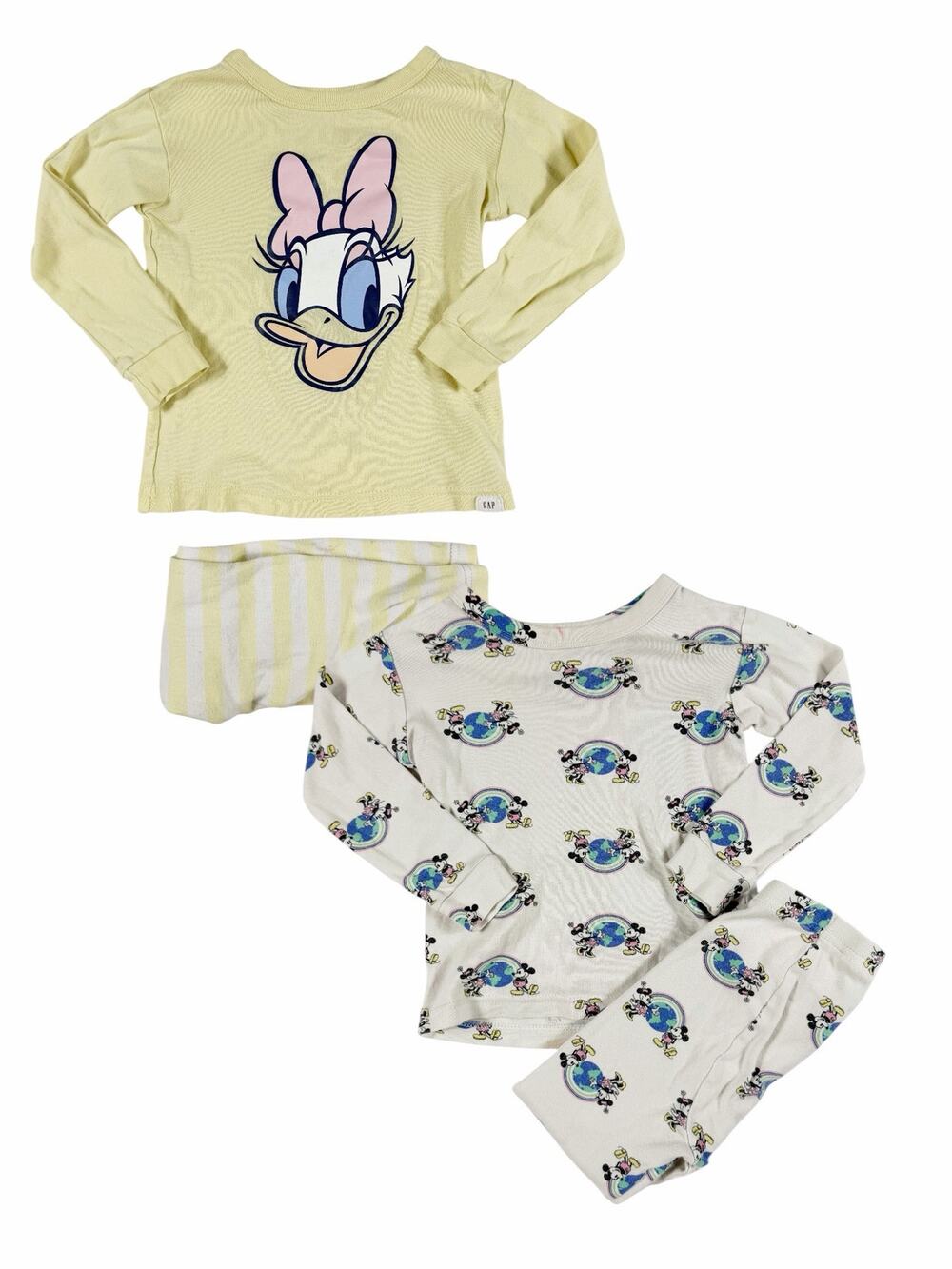 Gap Disney Daisy Duck & Mickey Minnie Organic Cotton Pajama Bundle Size 3